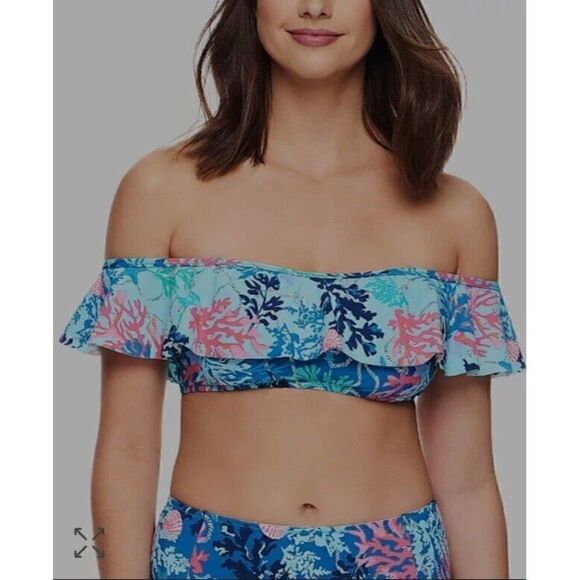 Vera Bradley Shore Thing & Starfish Maliyah Off-The-Shoulder Bikini Set Size S - Picture 1 of 8